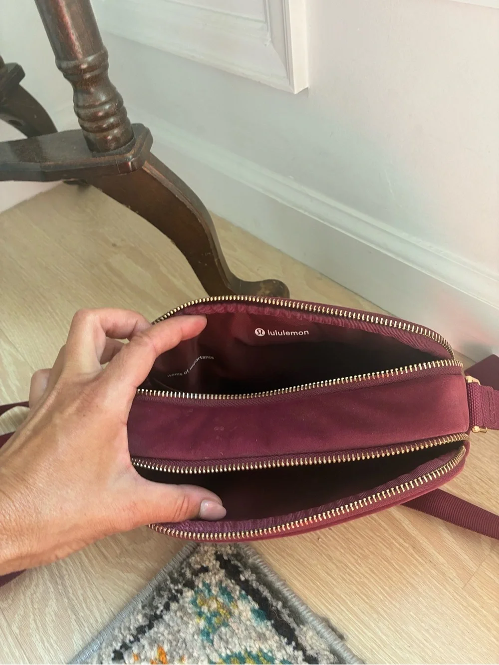 lululemon athletica Quilted Crossbody camera Bag in Wine